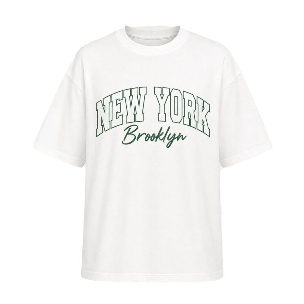 I Saw It First Womens/Ladies New York Graphic Print Oversized T-Shirt / Sage